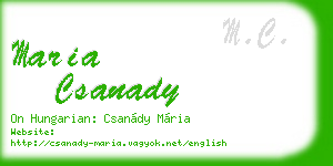 maria csanady business card