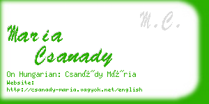 maria csanady business card